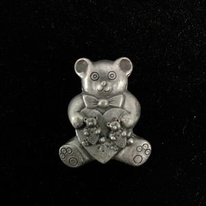 Vtg Bear locket with earrings